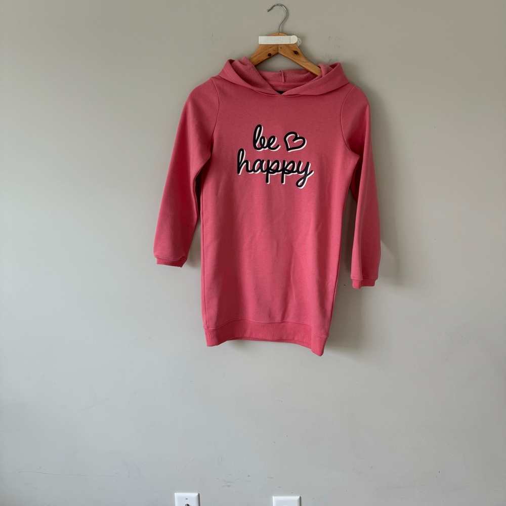 Pink Hoodie with 'Be Happy' Design